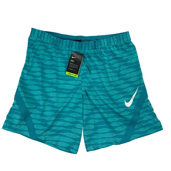 Nike Mens Dri-Fit Slim Fit Striped Soccer Shorts Turquoise 2XL - Picture 1 of 3